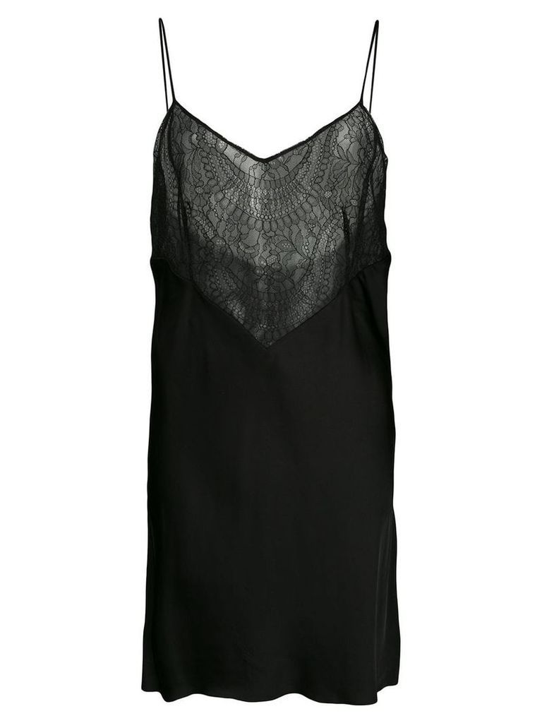 Marina Moscone lace detail top - Black