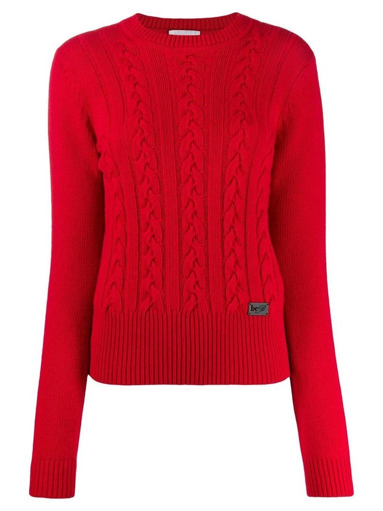 be blumarine cable knit jumper - Red