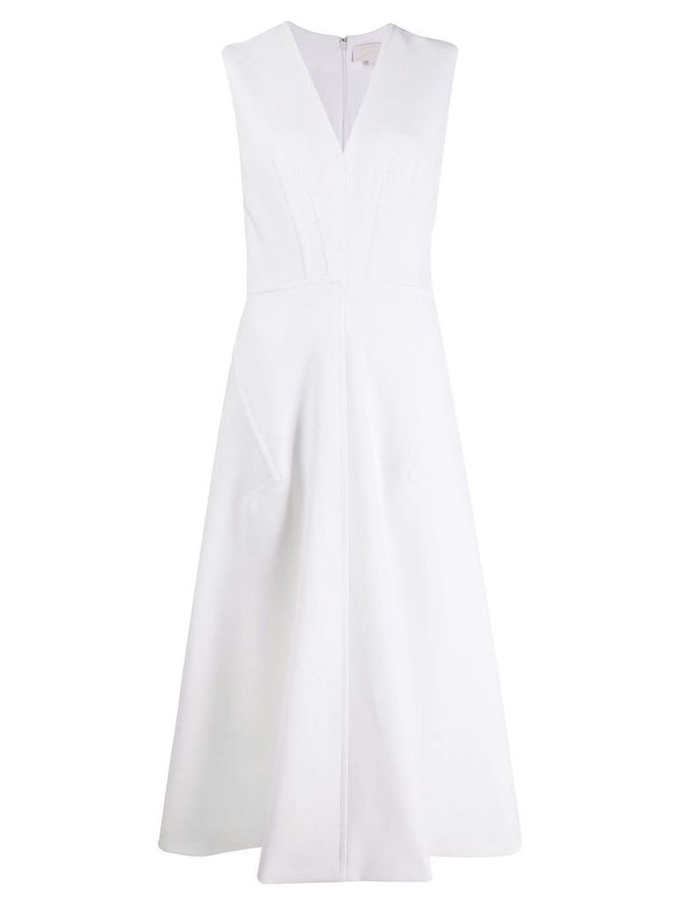Genny flared sleeveless dress - White