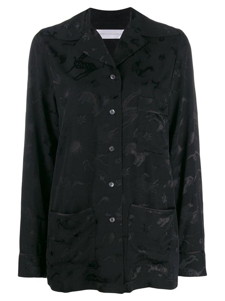 Victoria Victoria Beckham jacquard print shirt - Black