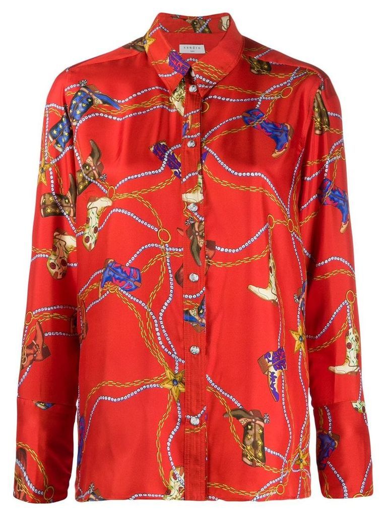 Sandro Paris boot print blouse - Red