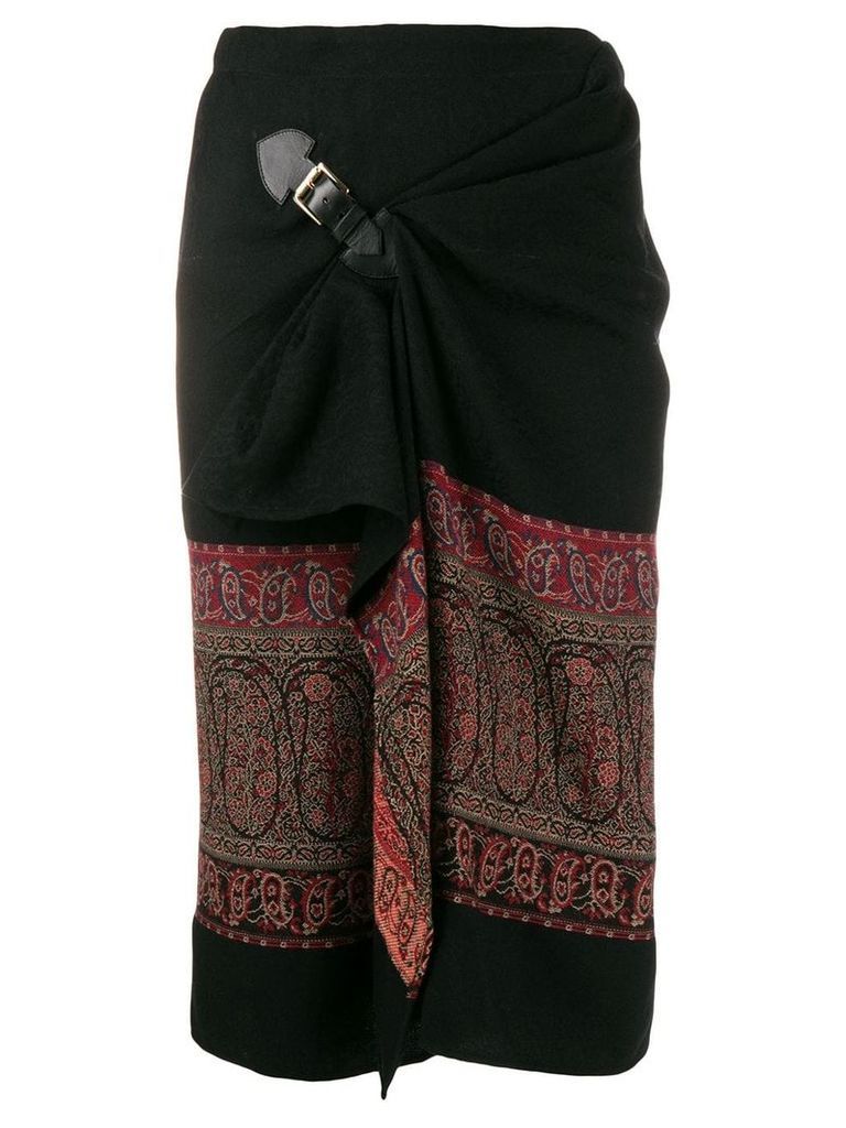 Etro paisley print wrap skirt - Black