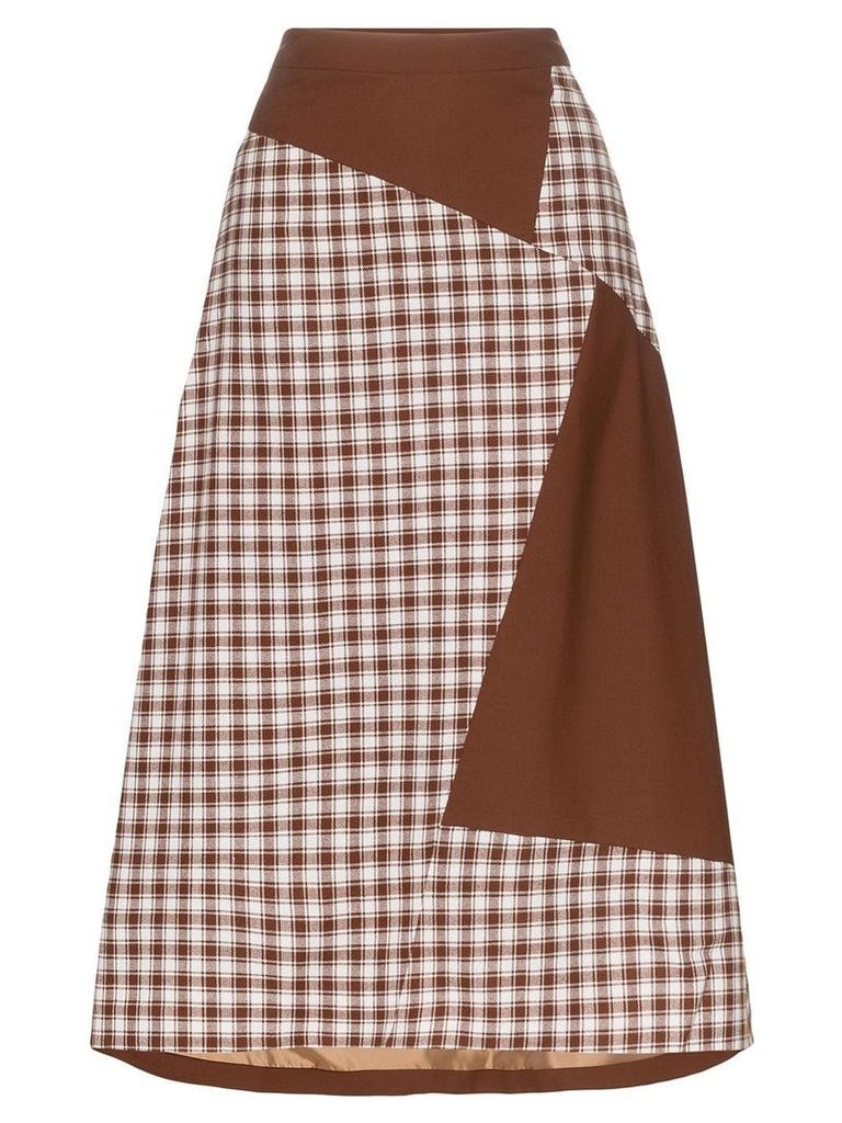 Rejina Pyo check patch midi skirt - Brown