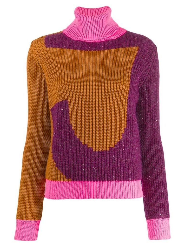 Just Cavalli roll neck logo sweater - PURPLE