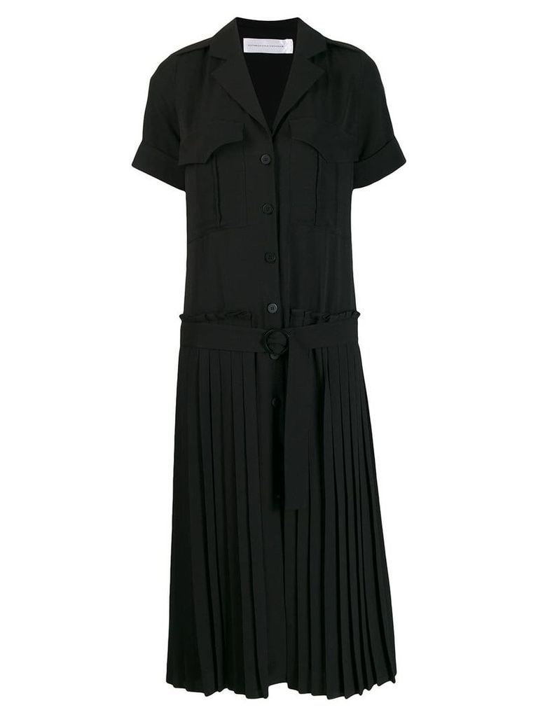 Victoria Victoria Beckham pleated skirt shirt dress - Black