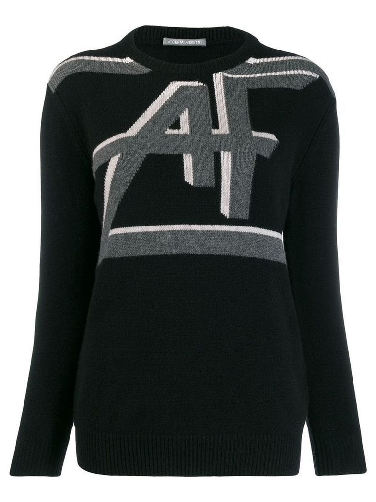 Alberta Ferretti logo knit sweater - Black