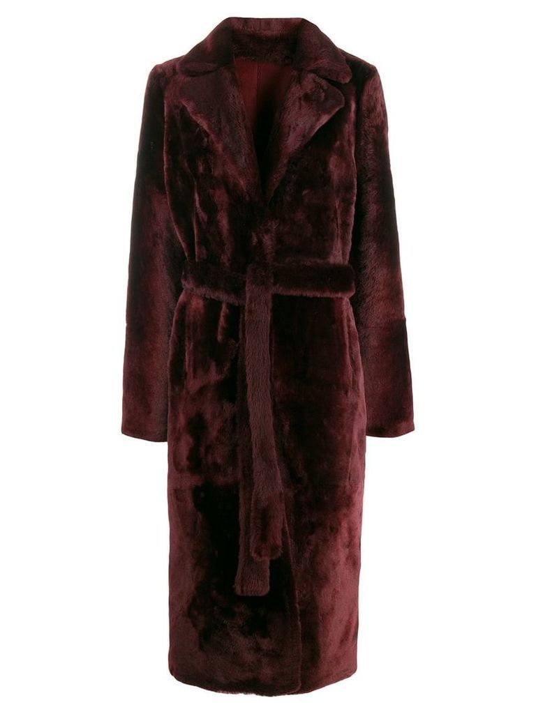 Yves Salomon belted trench coat - Red