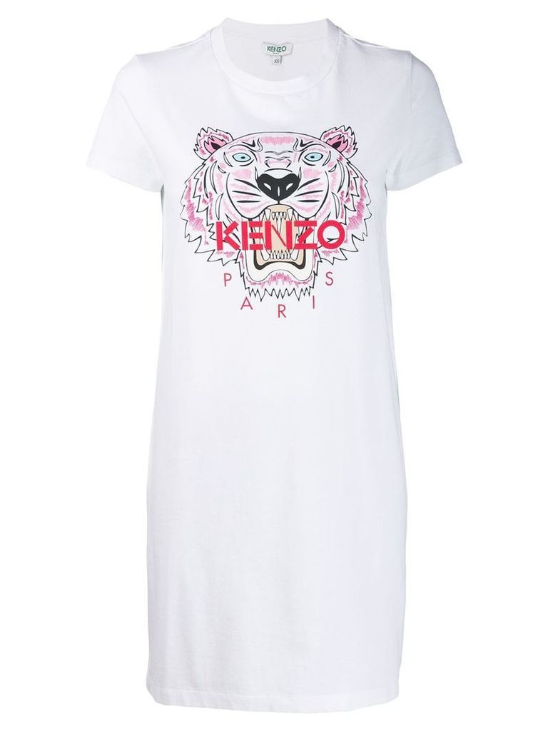 Kenzo tiger logo T-shirt dress - White