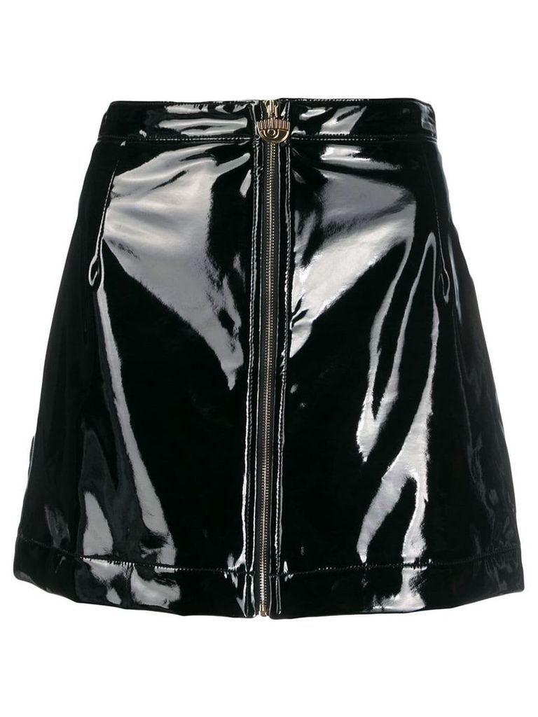 Chiara Ferragni A-line faux leather skirt - Black