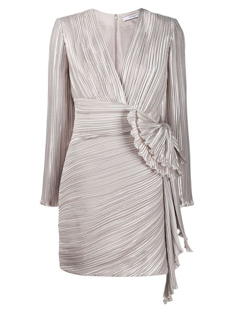 Givenchy draped detail pleated dress - Neutrals