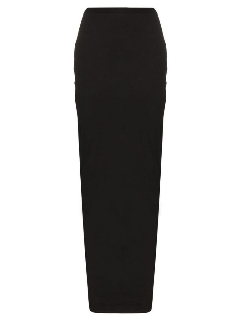 Rick Owens high-waist rear slit skirt - Black