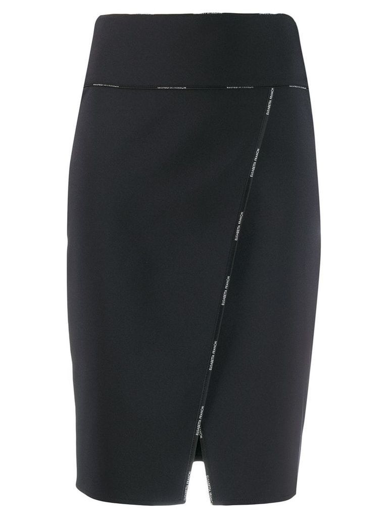 Elisabetta Franchi pencil skirt with front slit - Black