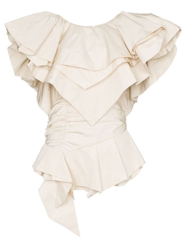 Alexandre Vauthier layered-ruffle structured mini-dress - White