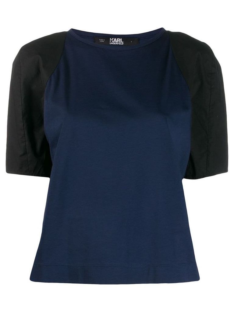 Karl Lagerfeld contrast sleeve T-shirt - Blue