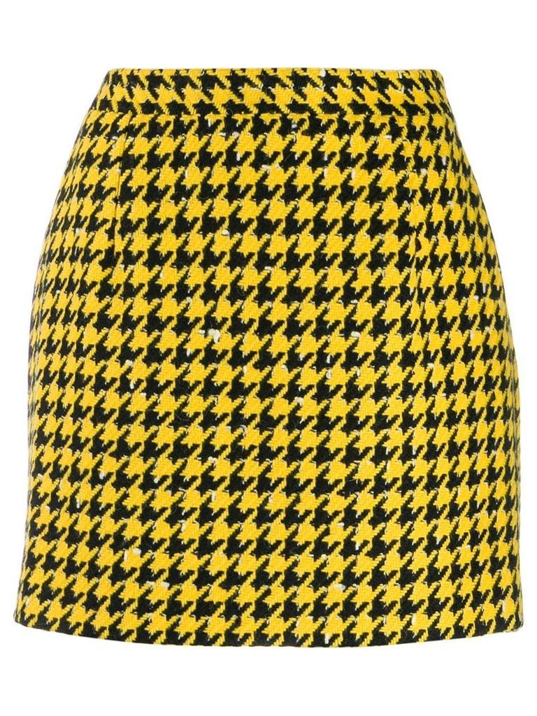 Alessandra Rich houndstooth print skirt - Yellow