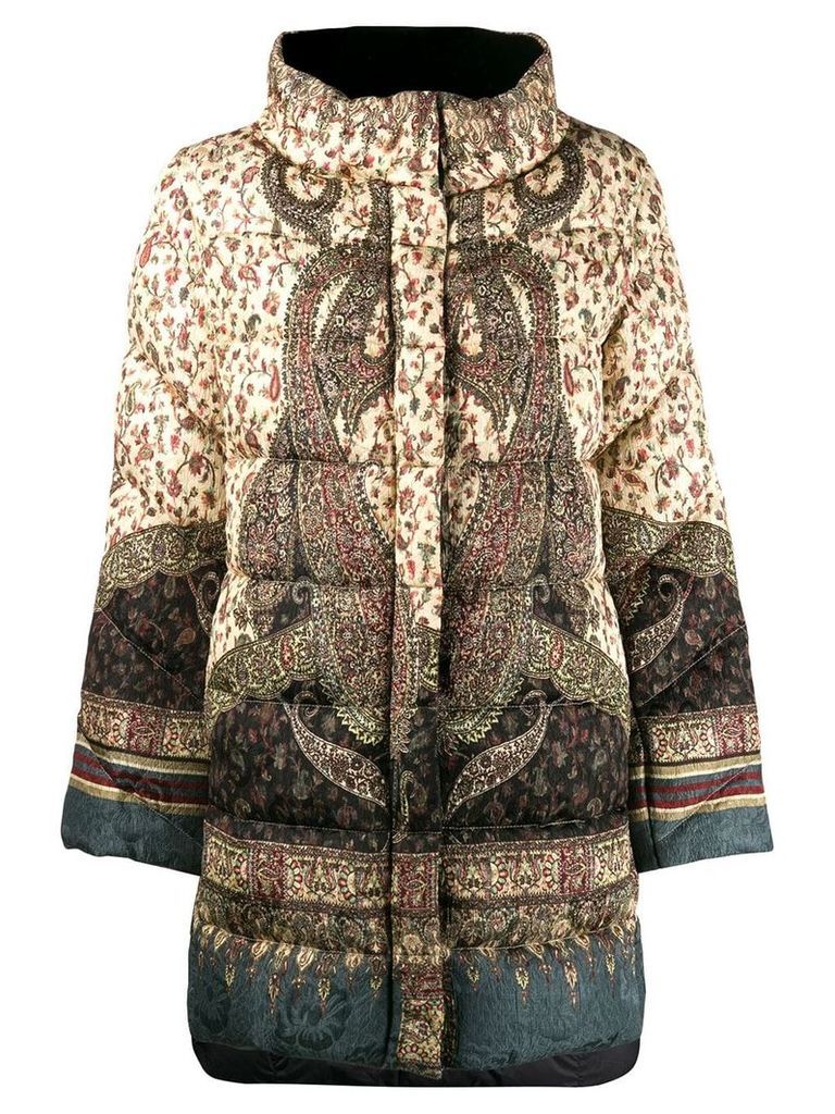 Etro paisley print padded coat - NEUTRALS