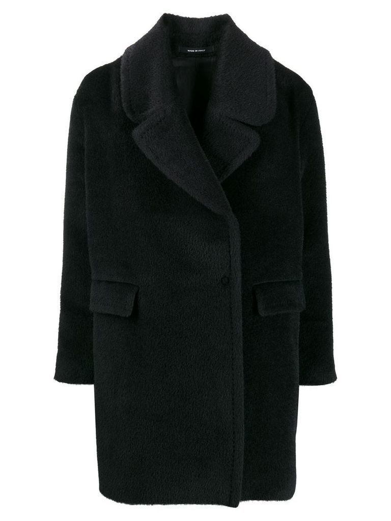 Tagliatore off-centre coat - Black