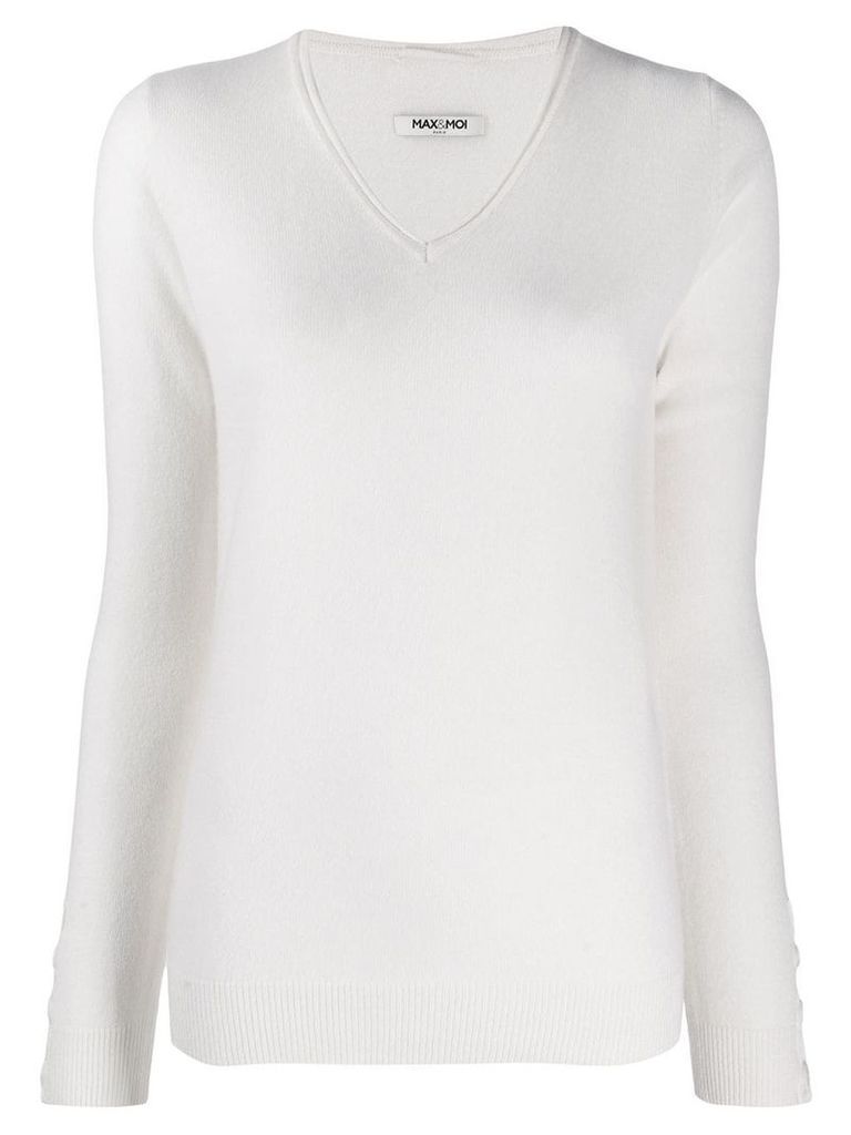 Max & Moi v-neck cashmere sweater - White