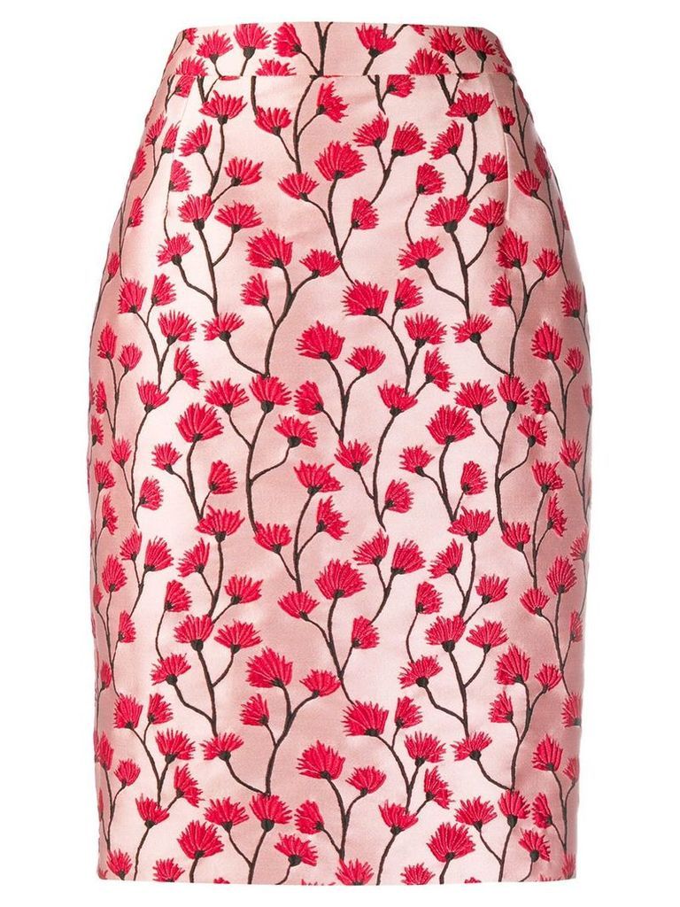 be blumarine floral patterned pencil skirt - PINK