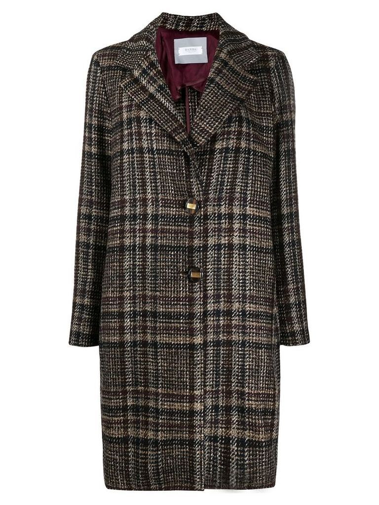 Barba checked single-breasted coat - Brown