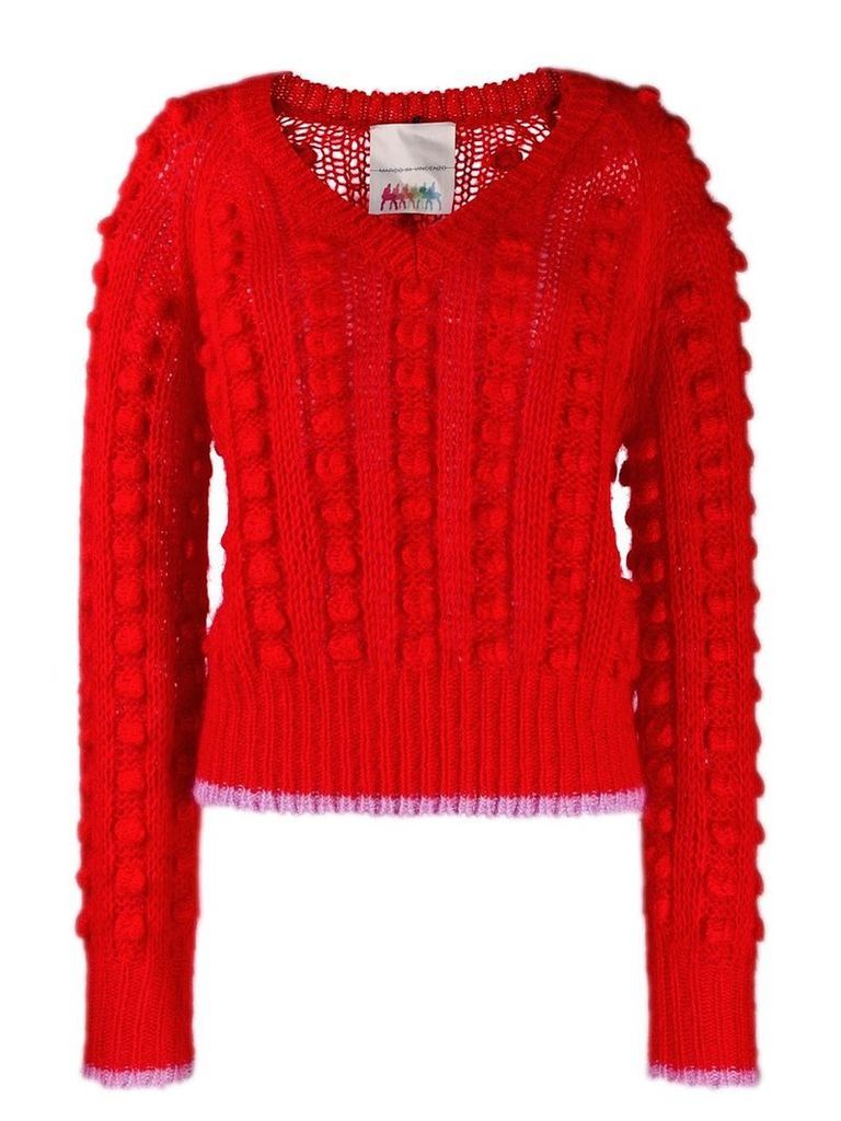 Marco De Vincenzo contrasting trim chunky jumper - Red