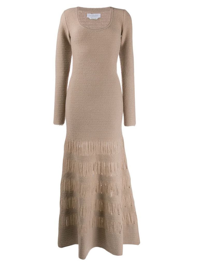 Gabriela Hearst textured-knit flared maxi dress - Neutrals