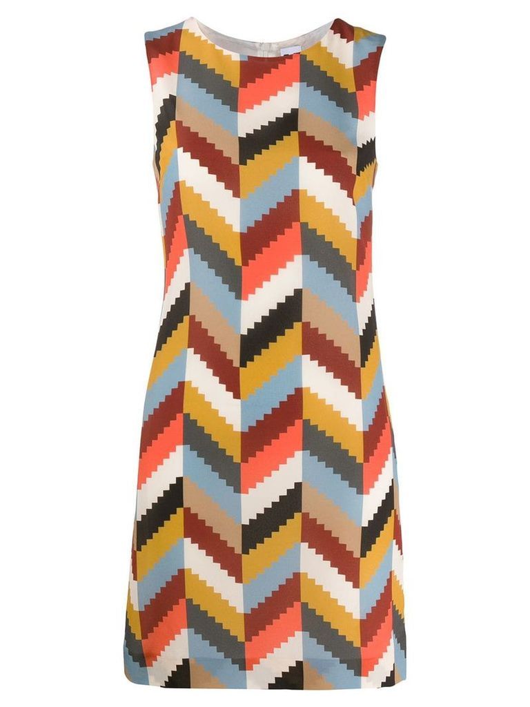 M Missoni geometric silk dress - NEUTRALS
