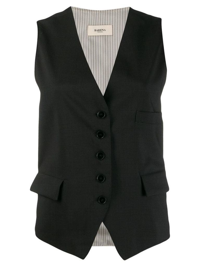 Barena glen plaid button waistcoat - Grey