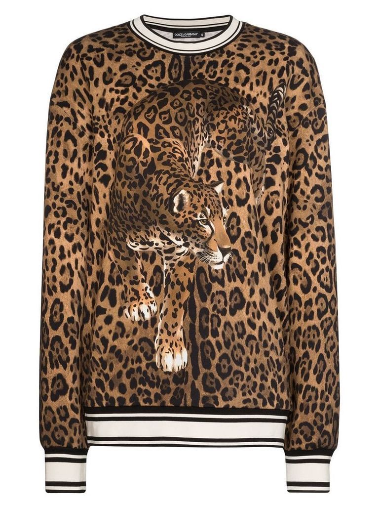 Dolce & Gabbana leopard print sweatshirt - Brown