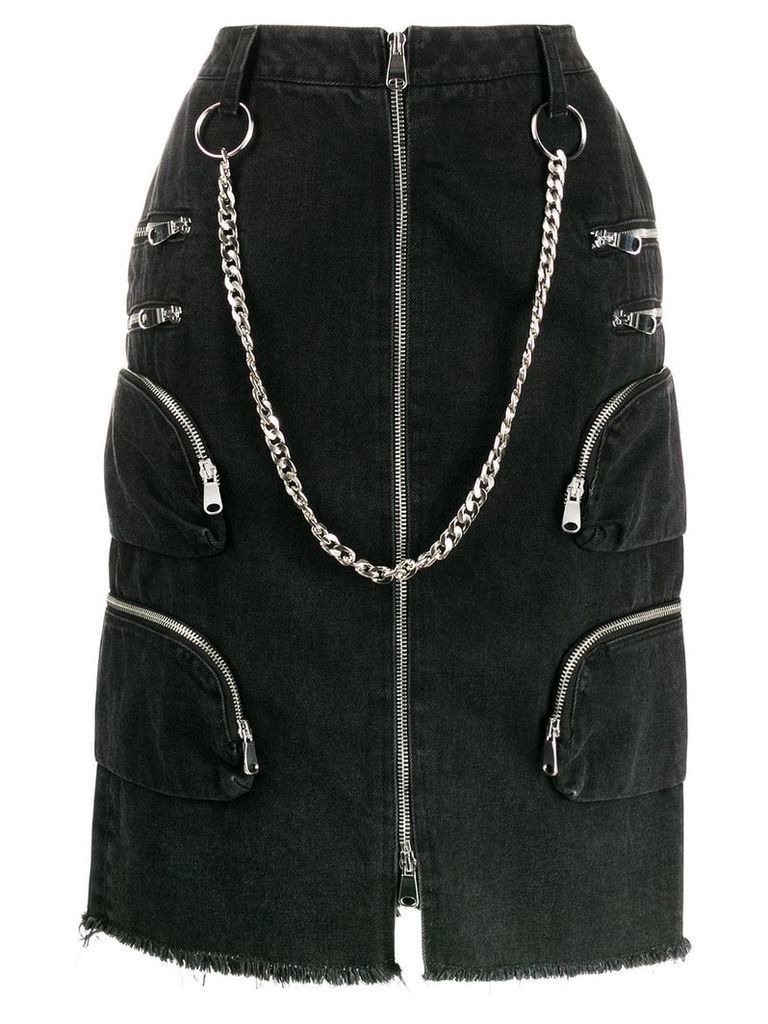 Faith Connexion chain detail denim skirt - Black