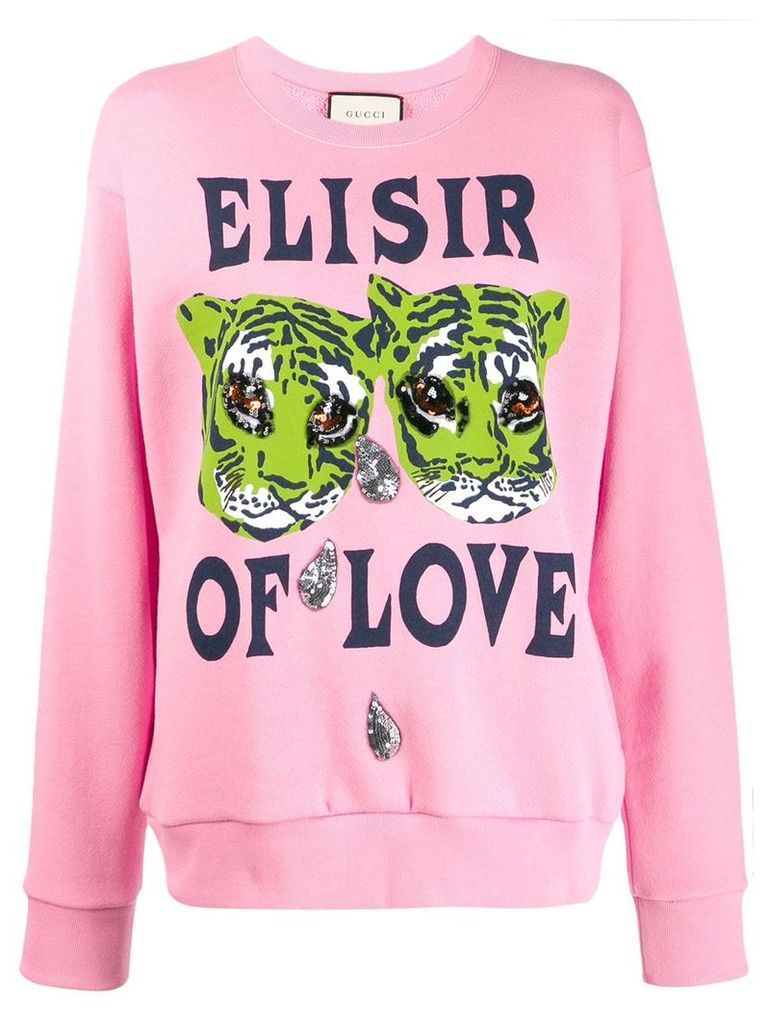 Gucci printed tigers sweatshirt - PINK