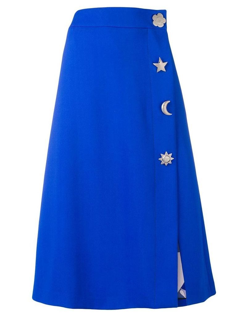 Emilio Pucci Blue Button Detail Midi Skirt