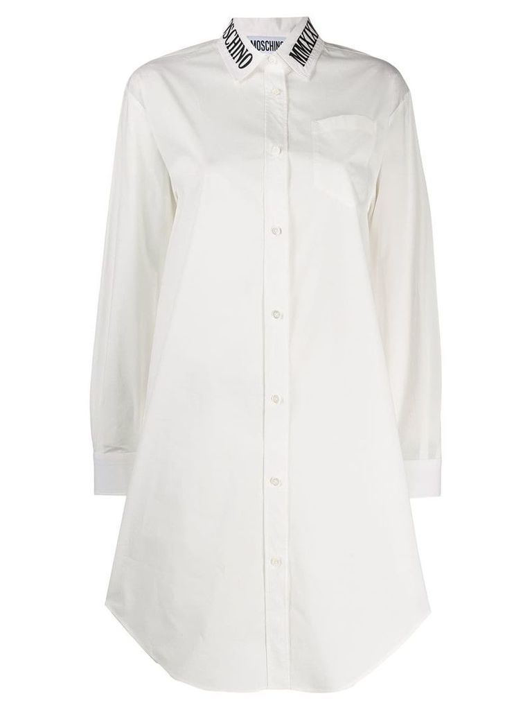 Moschino roman embroidery long shirt - White