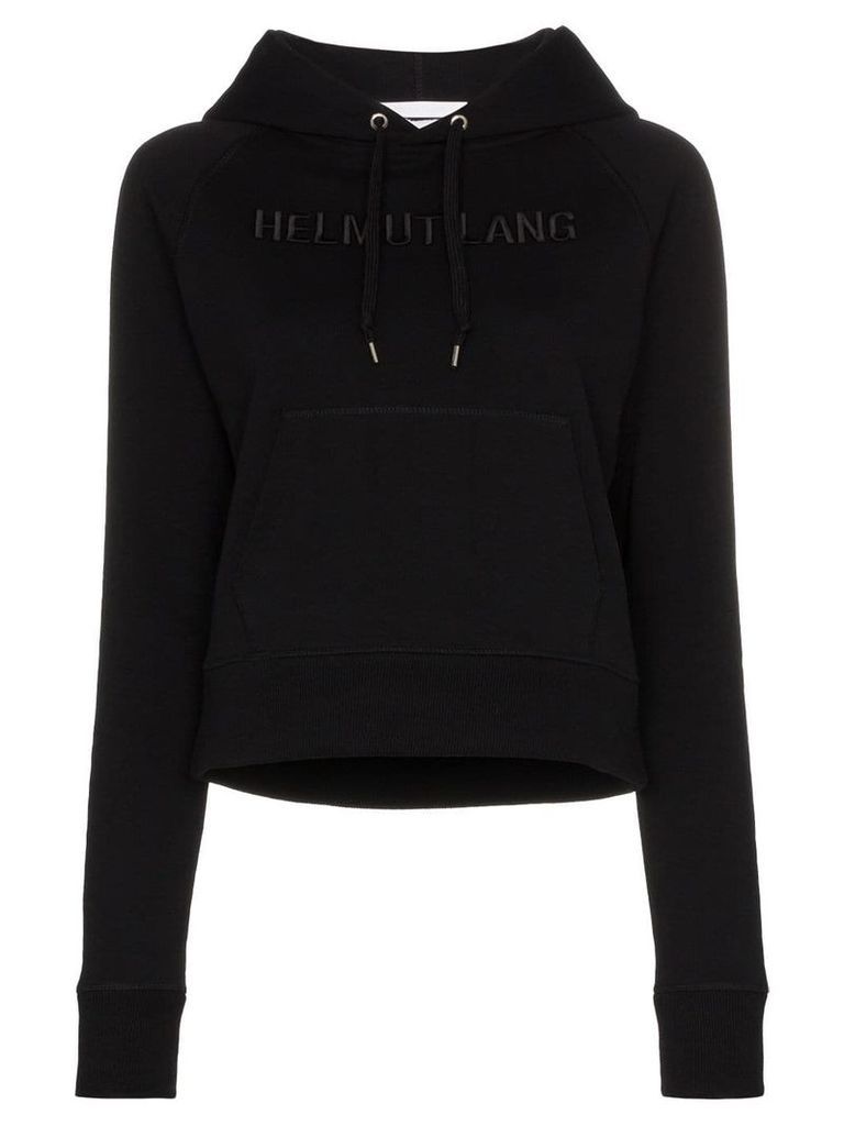 Helmut Lang logo embroidered hoodie - Black
