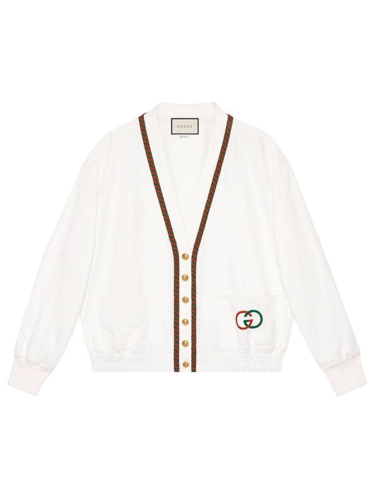Gucci technical jersey cardigan - White