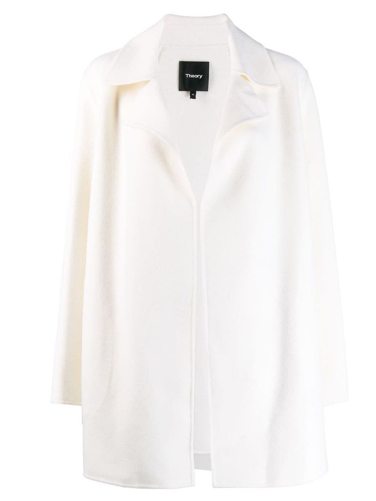 Theory double-breasted fitted coat - White