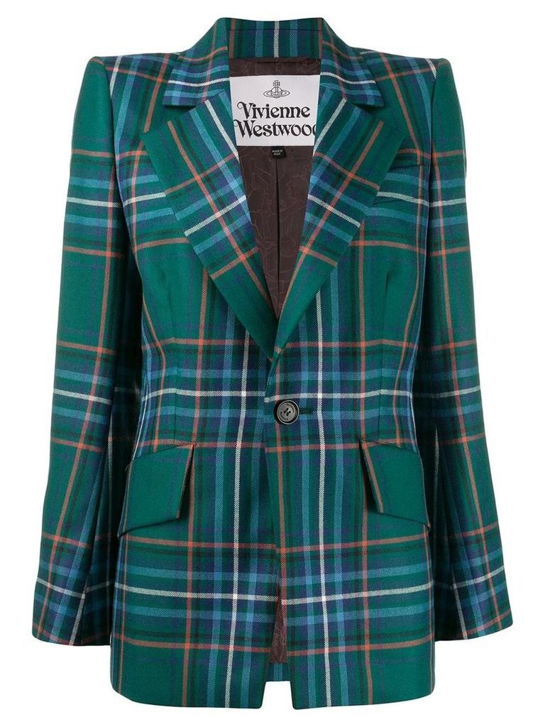 Vivienne Westwood Anglomania checked single-breast blazer - Green