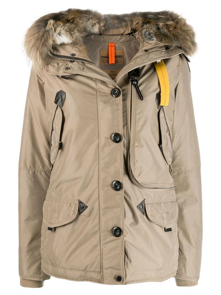 Parajumpers fur trim hooded jacket - Neutrals