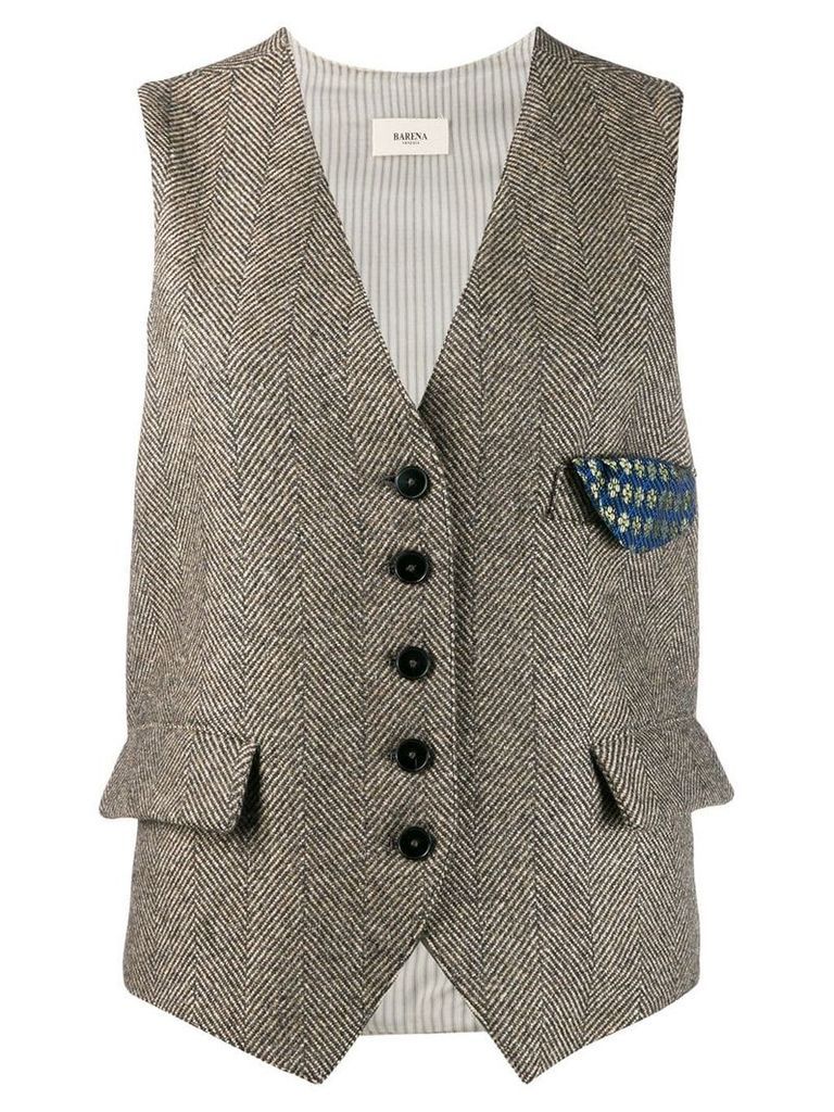 Barena herringbone button waistcoat - Brown