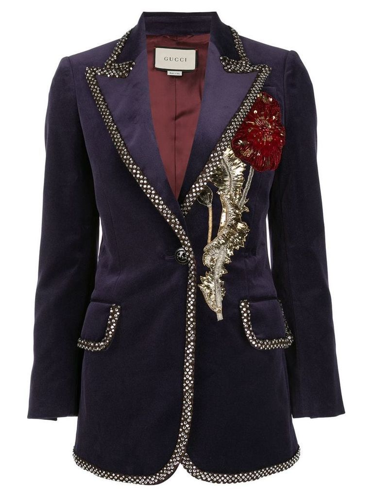 Gucci embellished velvet blazer - Purple