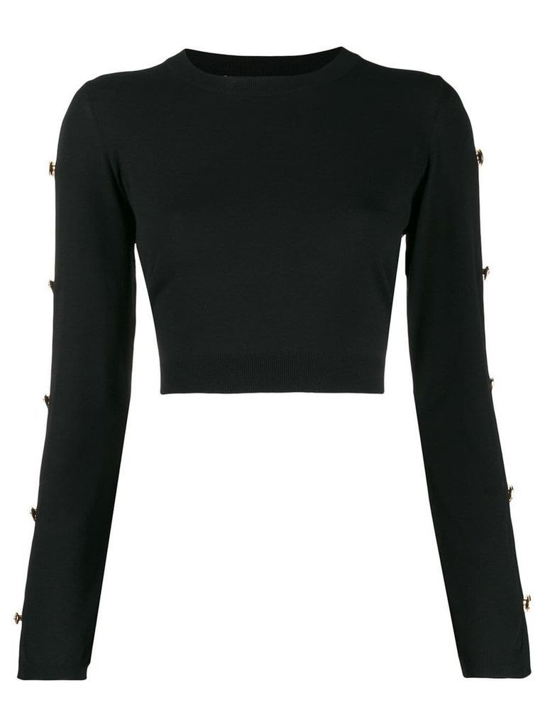 Versace buttoned sleeve jumper - Black