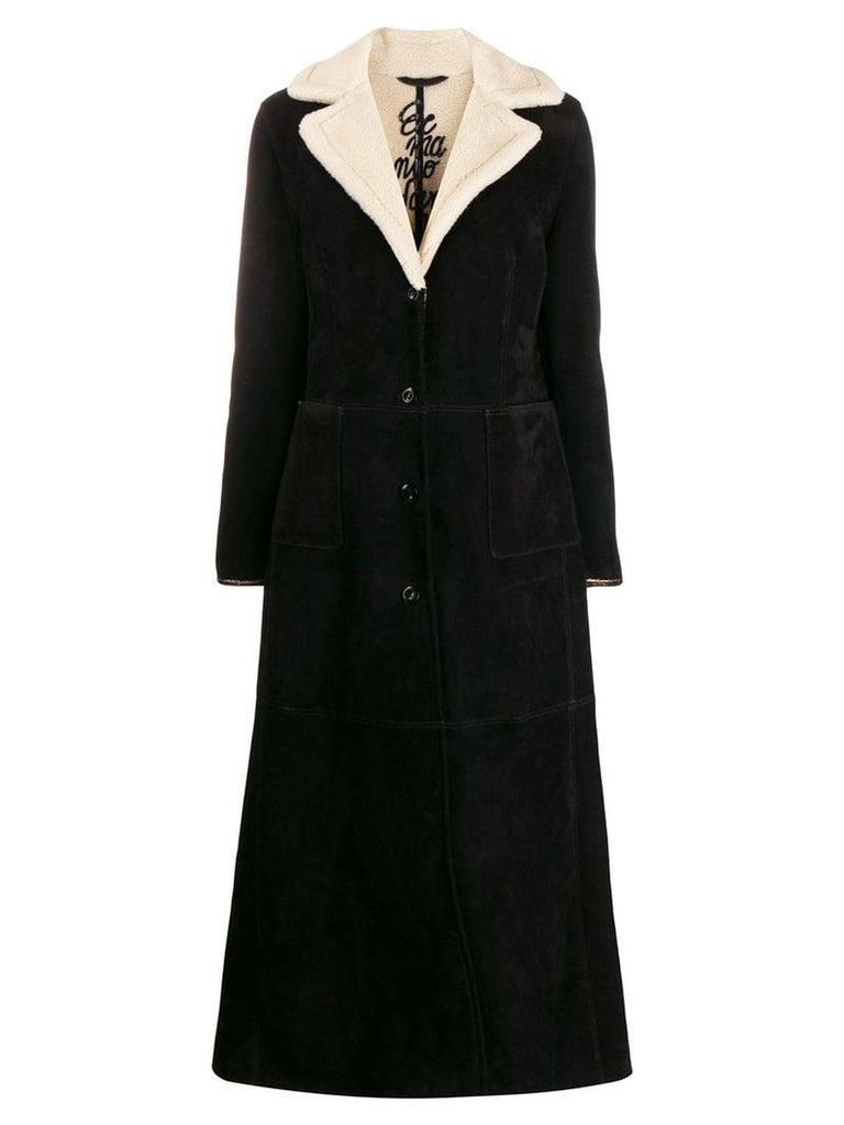 Ermanno Scervino slim-fit shearling coat - Black