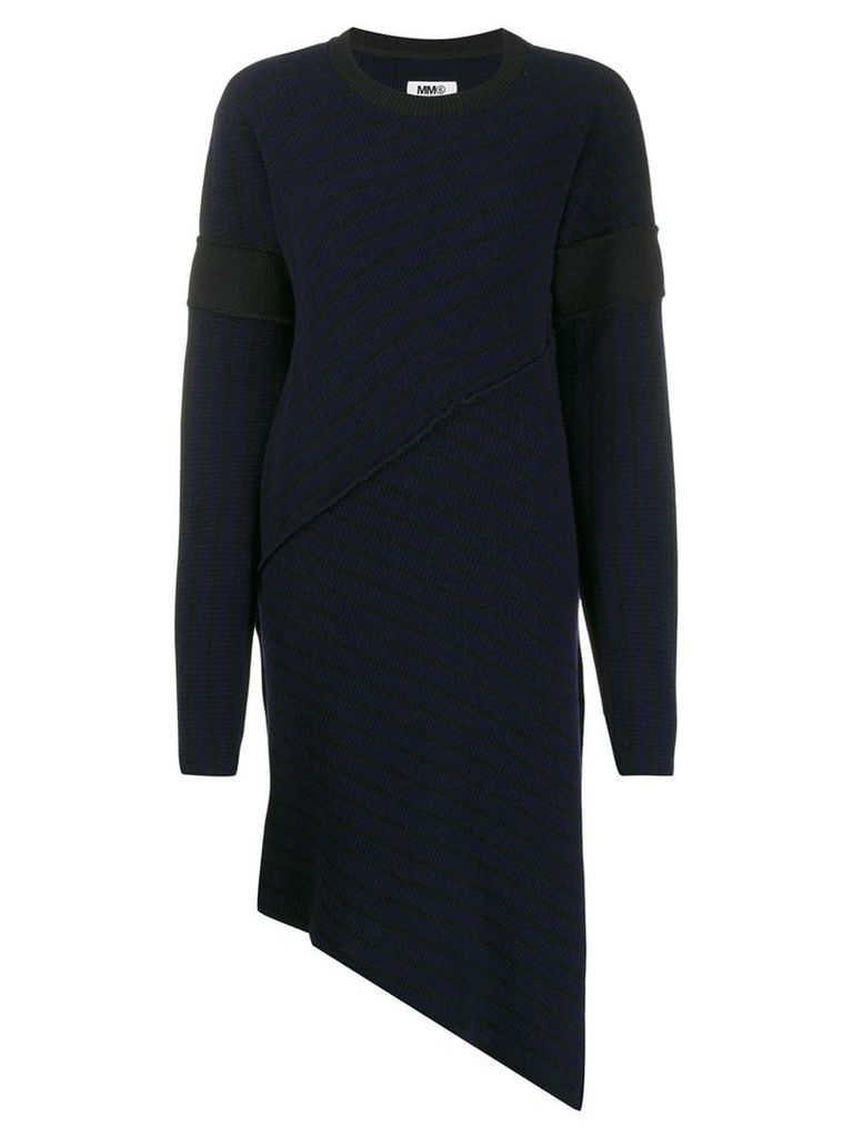 Mm6 Maison Margiela striped asymmetric dress - Blue