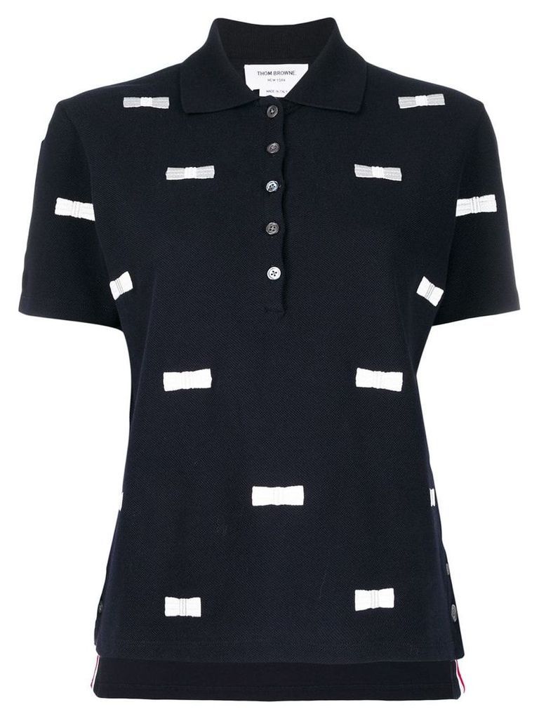 Thom Browne Bow Embroidery Polo - Blue