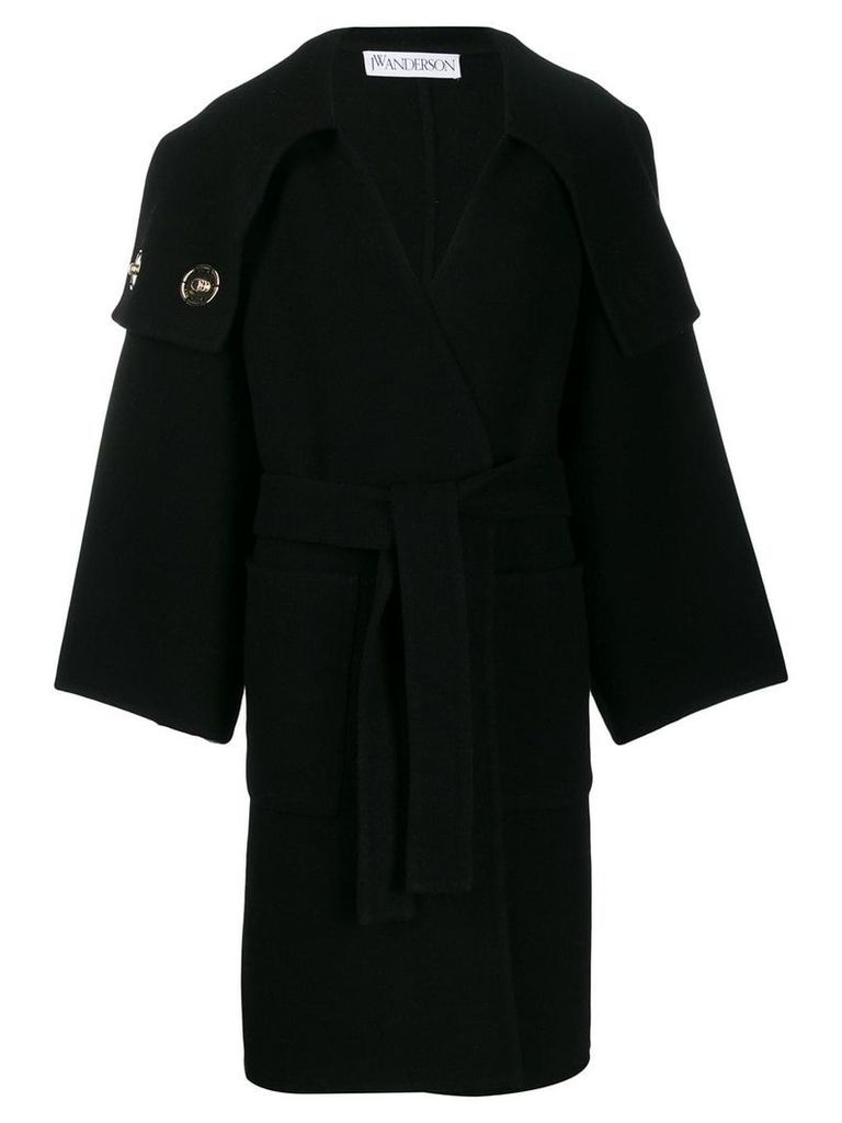 JW Anderson oversized collar wrap coat - Black