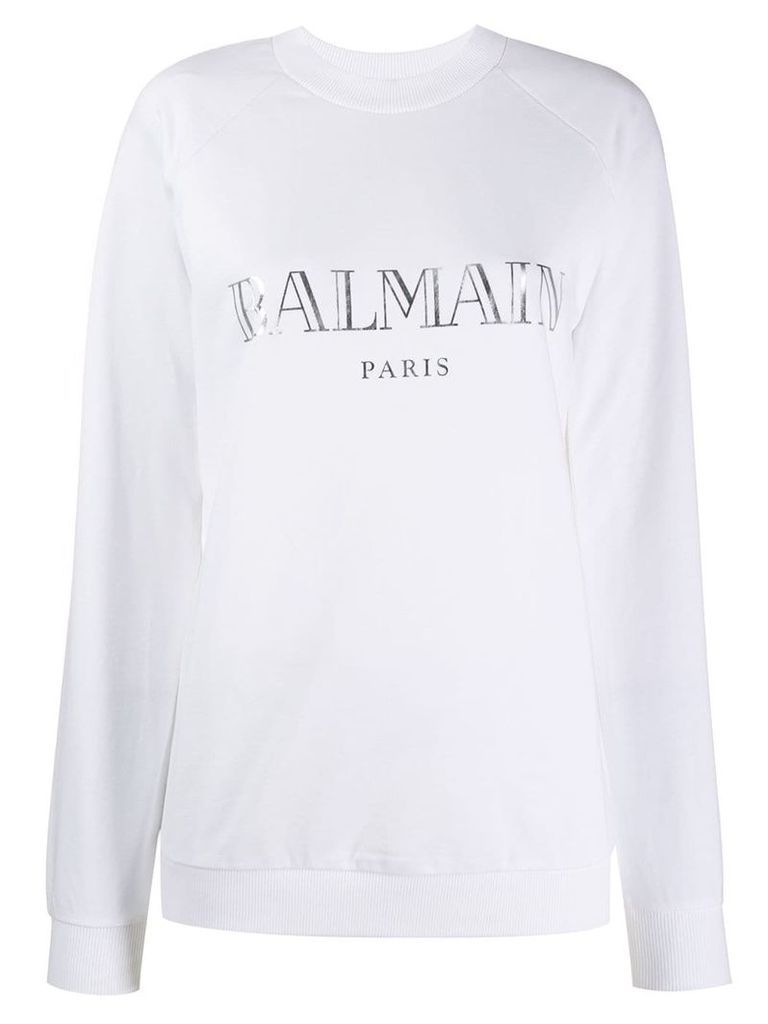 Balmain oversized logo sweatshirt - White