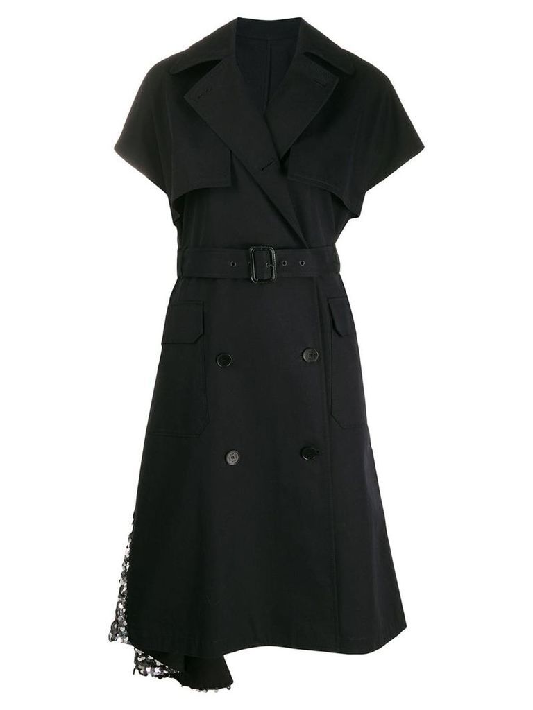 MSGM short-sleeved belted trench coat - Black