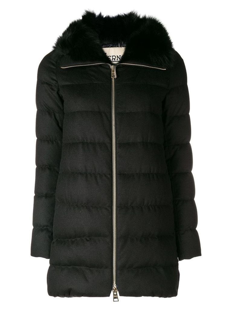 Herno fur lined coat - Black