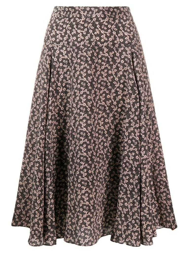 Masscob floral print midi skirt - Black