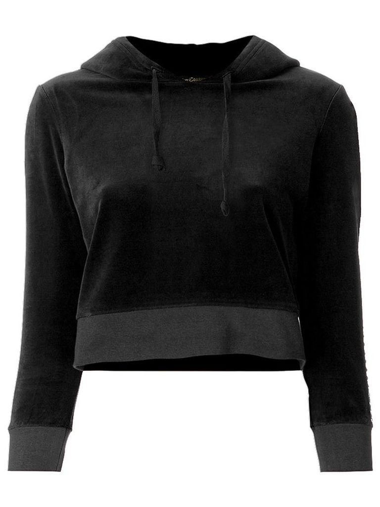 Juicy Couture cropped velvet hoodie - Black